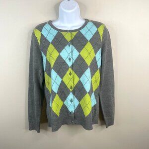Argyle Pattern Gray Sweater